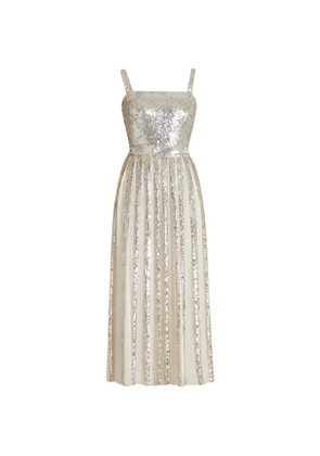 Temperley London Filigree strappy gown - Neutrals