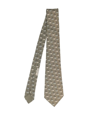 Hermès Pre-Owned 2005 boat-print silk tie - Green