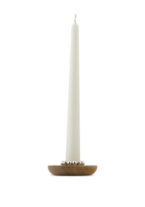 Christofle Perles wooden candle holder - Silver