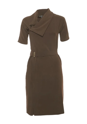 Gucci Pre-Owned crossover-neckline mini dress - Brown