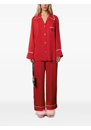 Sleeper Finnegan piping pajama trousers - Red