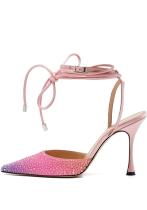 MACH & MACH 100mm crystal satin pumps - Pink