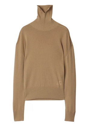 Burberry high-neck wool jumper - Brown