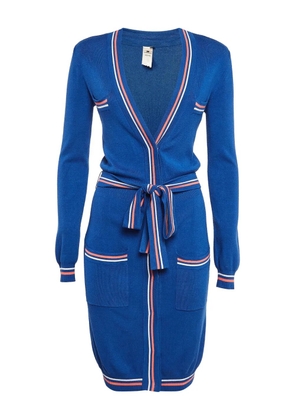 Elisabetta Franchi tie-belt knitted cardigan - Blue