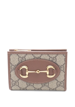 Gucci Pre-Owned 2020s Horsebit GG Supreme bi-fold wallet - Neutrals