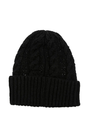Ermanno Scervino cable-knit beaded beanie - Black