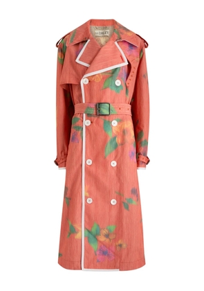 S.S.DALEY Edna floral belted trench coat - Red