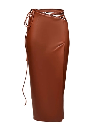 Lika lace-up midi skirt - Brown