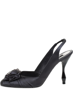 Marc Jacobs 95mm rose-appliqué slingback sandals - Black