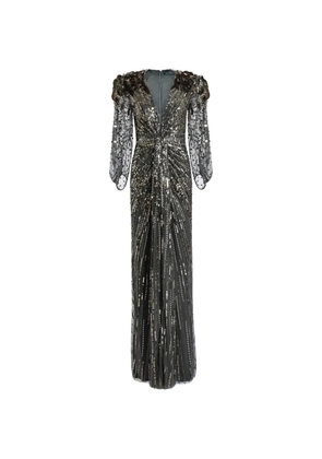 Jenny Packham Xenia sequin-embellished maxi dress - Black