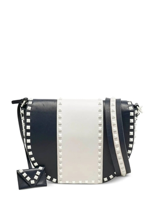 Valentino Garavani Pre-Owned Rockstud halfmoon leather crossbody bag - Blue