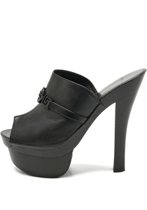 Versace Pre-Owned Medusa leather platform sandals - Black