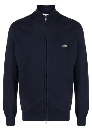 Lacoste crocodile logo-patch cardigan - Blue