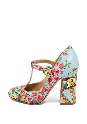 Dolce & Gabbana Pre-Owned Brocade t-strap pumps - Blue