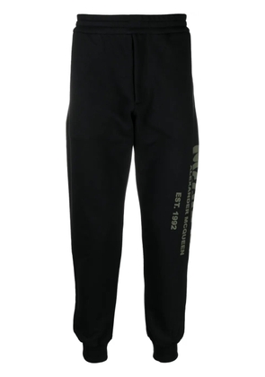 Alexander McQueen Graffiti cotton track pants - Black