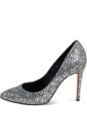 Gina 110mm leather pumps - Silver