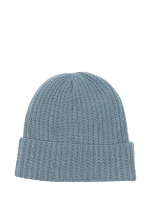 Warm-Me ribbed cashmere beanie - Blue
