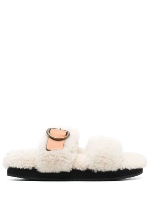 ISABEL MARANT shearling buckle sandals - Neutrals