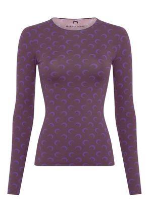 Marine Serre moon-printed long-sleeved T-shirt - Purple
