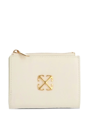 Off-White Jitney logo-plaque zipped wallet - Neutrals