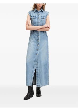 AllSaints Blair frayed denim shirt dress - Blue