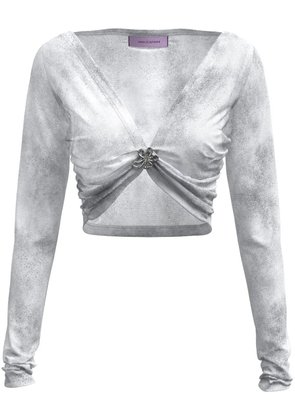 Maccapani Angela brooch-detail top - Grey