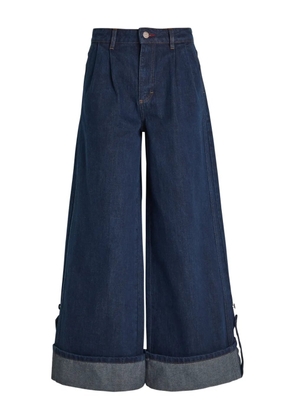 DAMSON MADDER pleated cuff culottes jeans - Blue