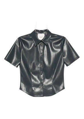 Nanushka Clare button-up short-sleeve shirt - Blue