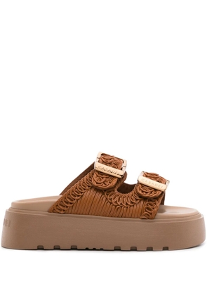 Casadei Birky Ale 40mm flatform slides - Brown