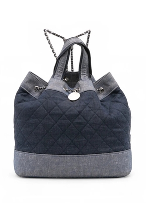 CHANEL Pre-Owned 2014 Quilted Denim Medallion backpack - Blue