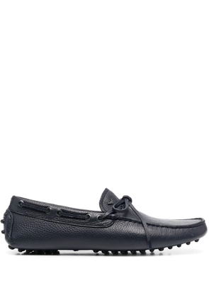 Emporio Armani bow-detail leather loafers - Blue