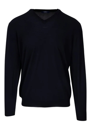 Fedeli V-neck wool sweater - Blue