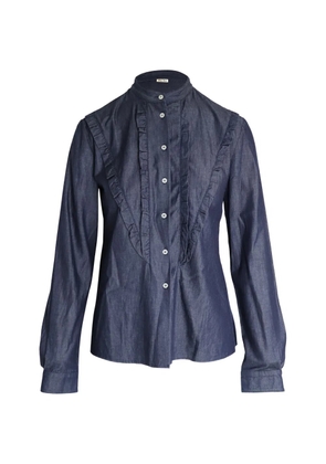 Miu Miu Pre-Owned ruffled shirt - Blue