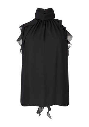 LIU JO halterneck ruffled top - Black