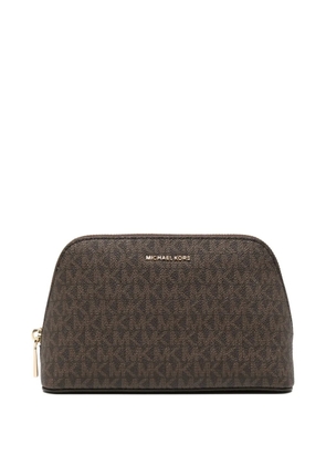 Michael Kors signature-logo travel pouch - Brown