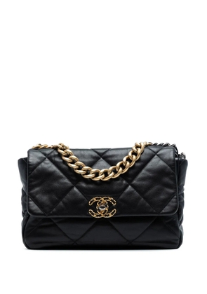 CHANEL Pre-Owned 2019 Large Lambskin 19 Flap satchel - Black