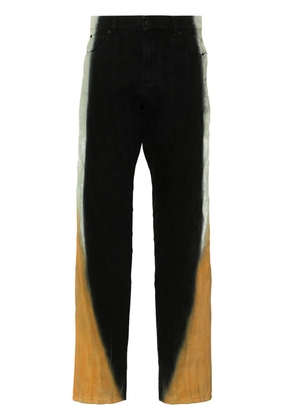 Mugler gradient-effect spiral baggy jeans - Black