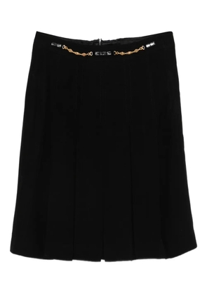 Celine Pre-Owned 1970s chain-detail pleated midi skirt - Black