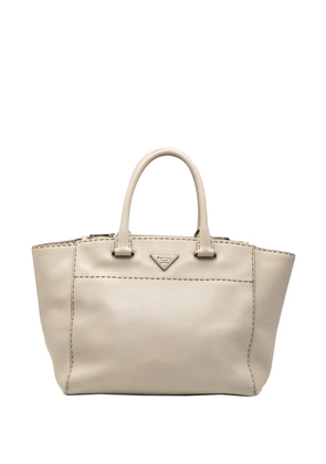 Prada Pre-Owned 2010-2025 City Calf Stitched Twin Pocket satchel - Brown