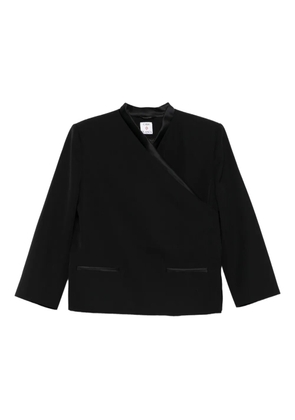 Casablanca satin-trimmed wrap jacket - Black