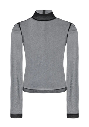 Rosetta Getty mesh long-sleeve turtleneck top - Black