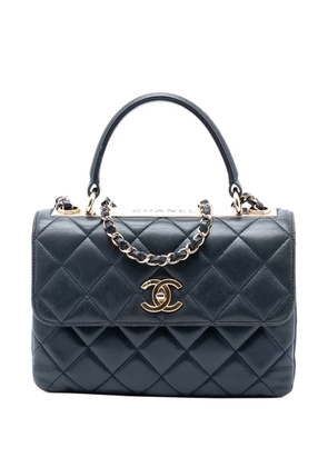 CHANEL Pre-Owned 2017-2018 Small Quilted Lambskin Trendy CC Top Handle Flap satchel - Blue