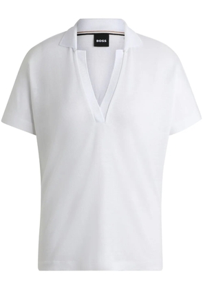 BOSS V-neck polo top - White