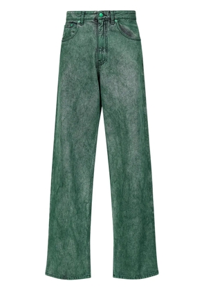 MM6 Maison Margiela logo-patch straight-leg jeans - Green