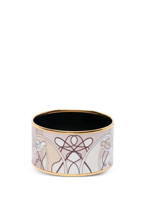 Hermès Pre-Owned 2000-2015 Extra Wide Enamel Coup de Fouet au Bloc Bracelet costume bracelet - Gold