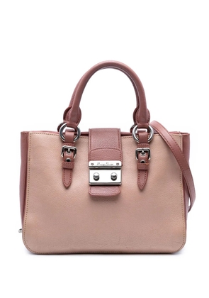 Miu Miu Pre-Owned 2010-2025 Bicolor Goatskin Madras satchel - Pink