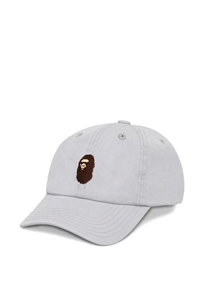 A BATHING APE® embroidered face baseball cap - Grey