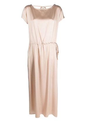 Alysi V-back satin dress - Neutrals