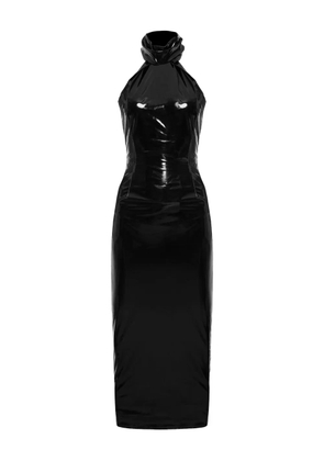 Lika high-neck open-back midi dress - Black