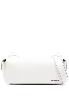 Sunnei Labauletto leather shoulder bag - White